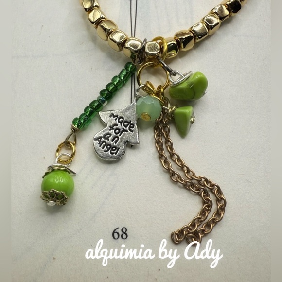 Made for an angel green turquoise charm adorned bracelet - Picture 2 of 2